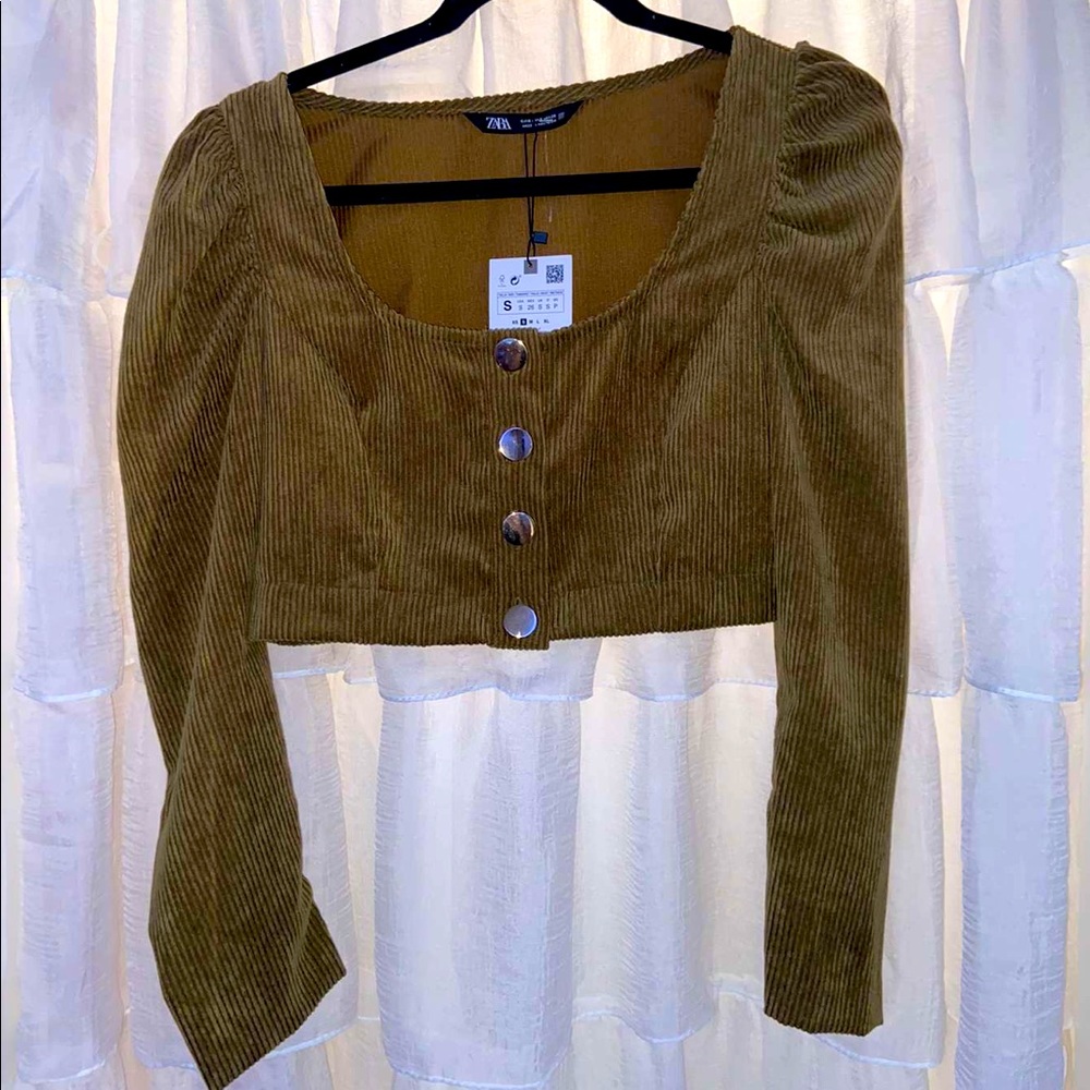 ZARA corduroy crop top